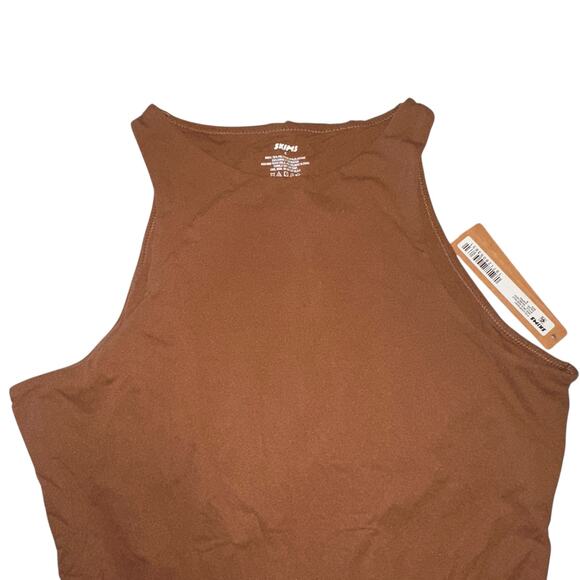 Skims Fits Everybody High Neck Thong Bodysuit Jasper New with tags Size Medium - Picture 3 of 5